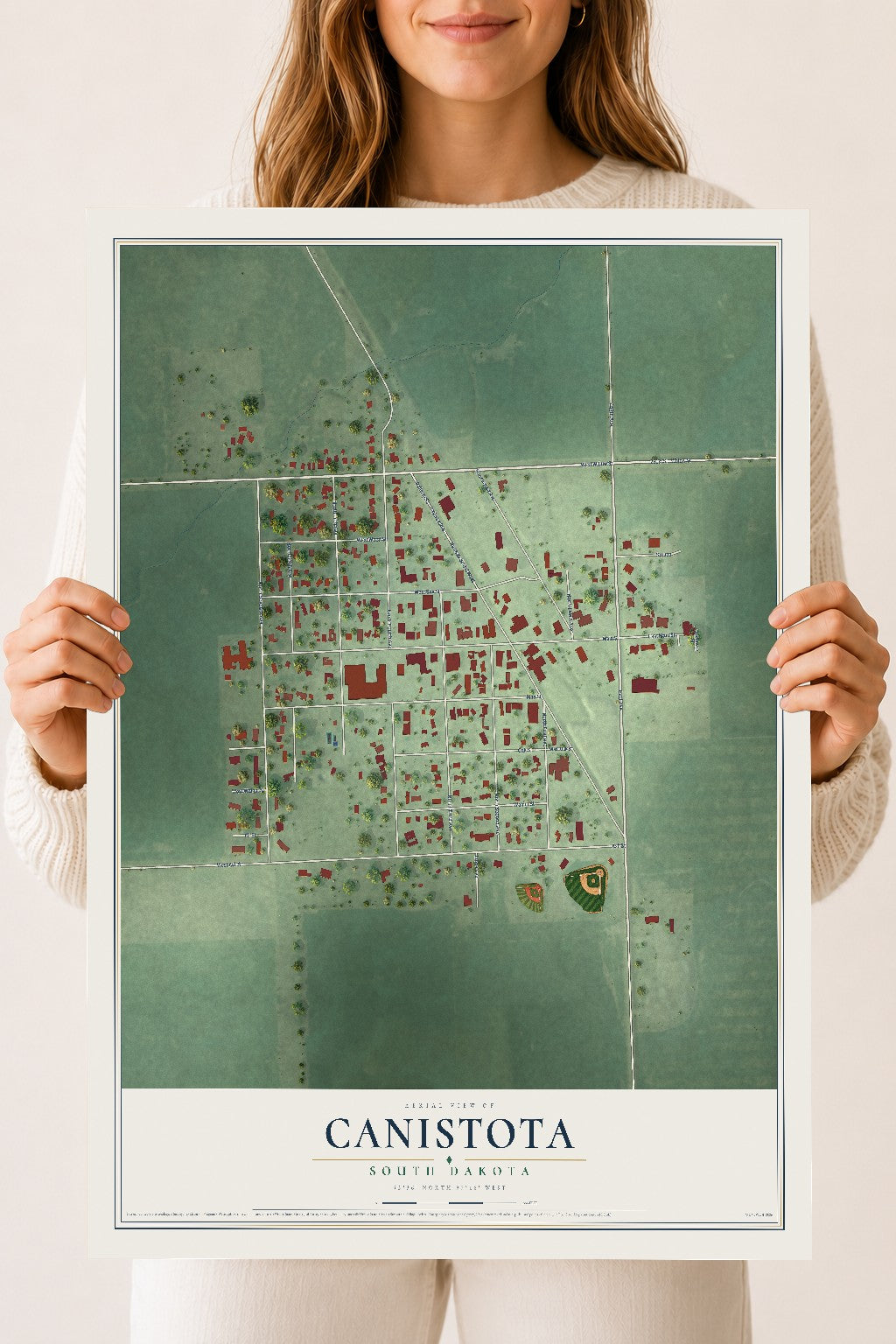 Map of Canistota, South Dakota, 18 x 24 inch unframed archival matte print