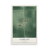 Map of Claire City, South Dakota, 12 x 18 inch unframed archival matte print