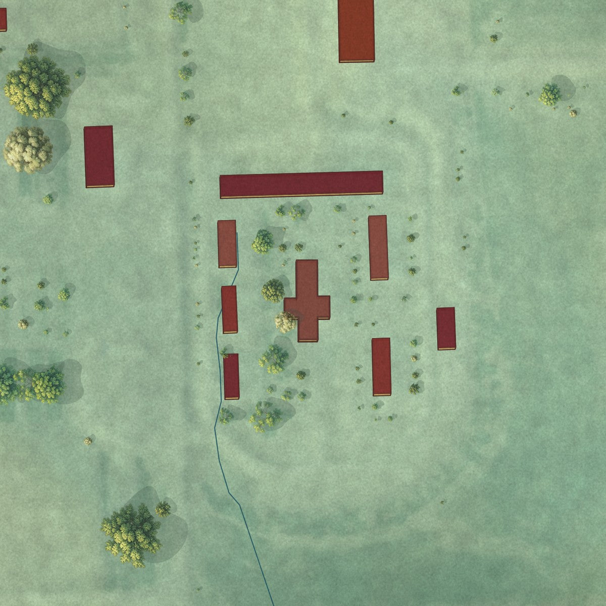 Close-up of the map of Claremont Colony, South Dakota print showing street and building detail