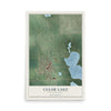 Map of Clear Lake, South Dakota, 12 x 18 inch unframed archival matte print