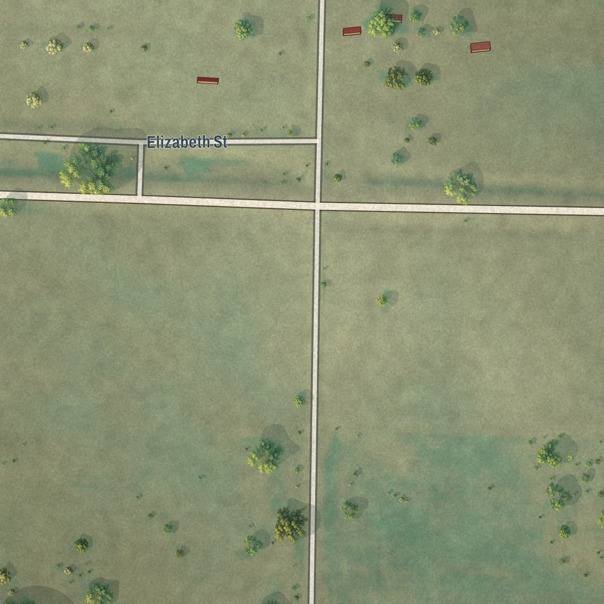 Second close-up of the map of Cottonwood, South Dakota print showing more streets and buildings