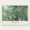 Crook City, South Dakota map print, the full design
