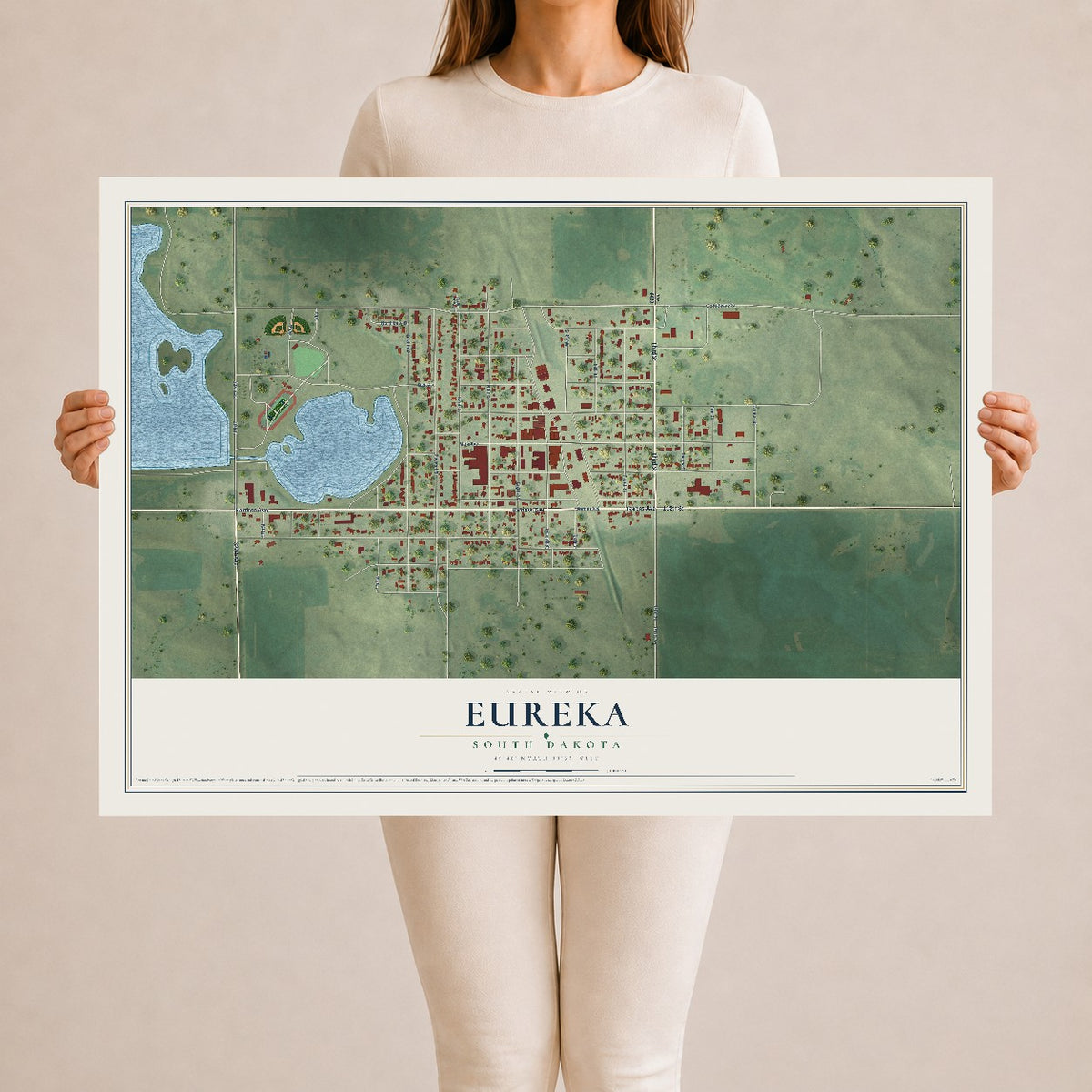 Map of Eureka, South Dakota, 24 x 36 inch unframed archival matte print
