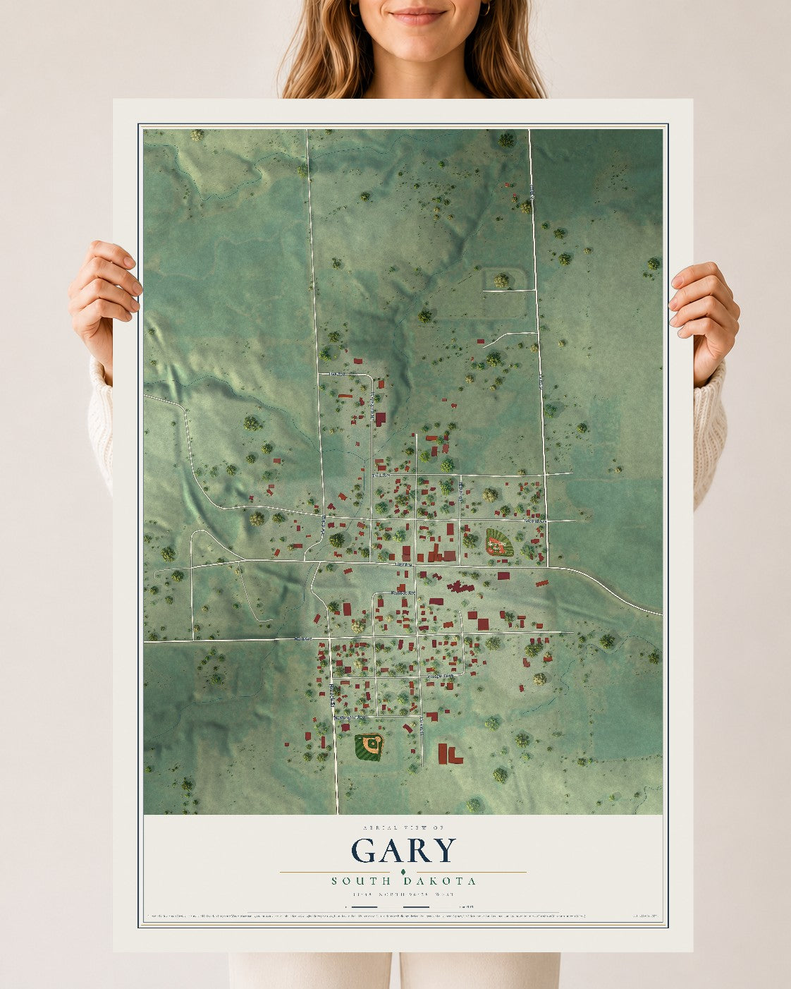 Map of Gary, South Dakota, 24 x 36 inch unframed archival matte print