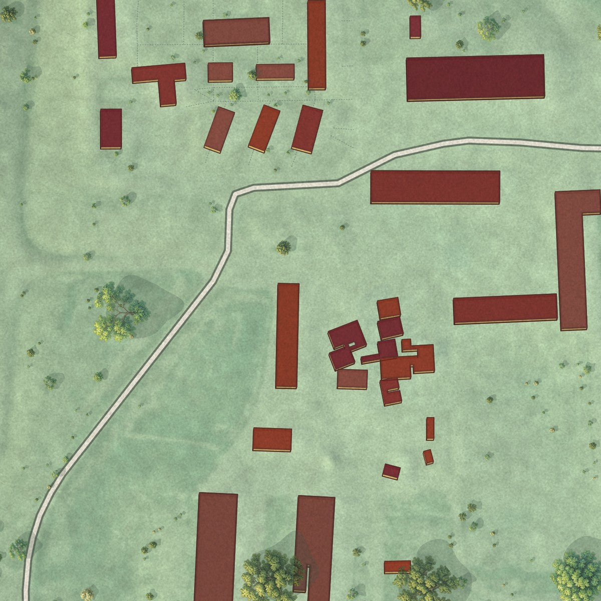 Close-up of the map of Glendale Colony, South Dakota print showing street and building detail