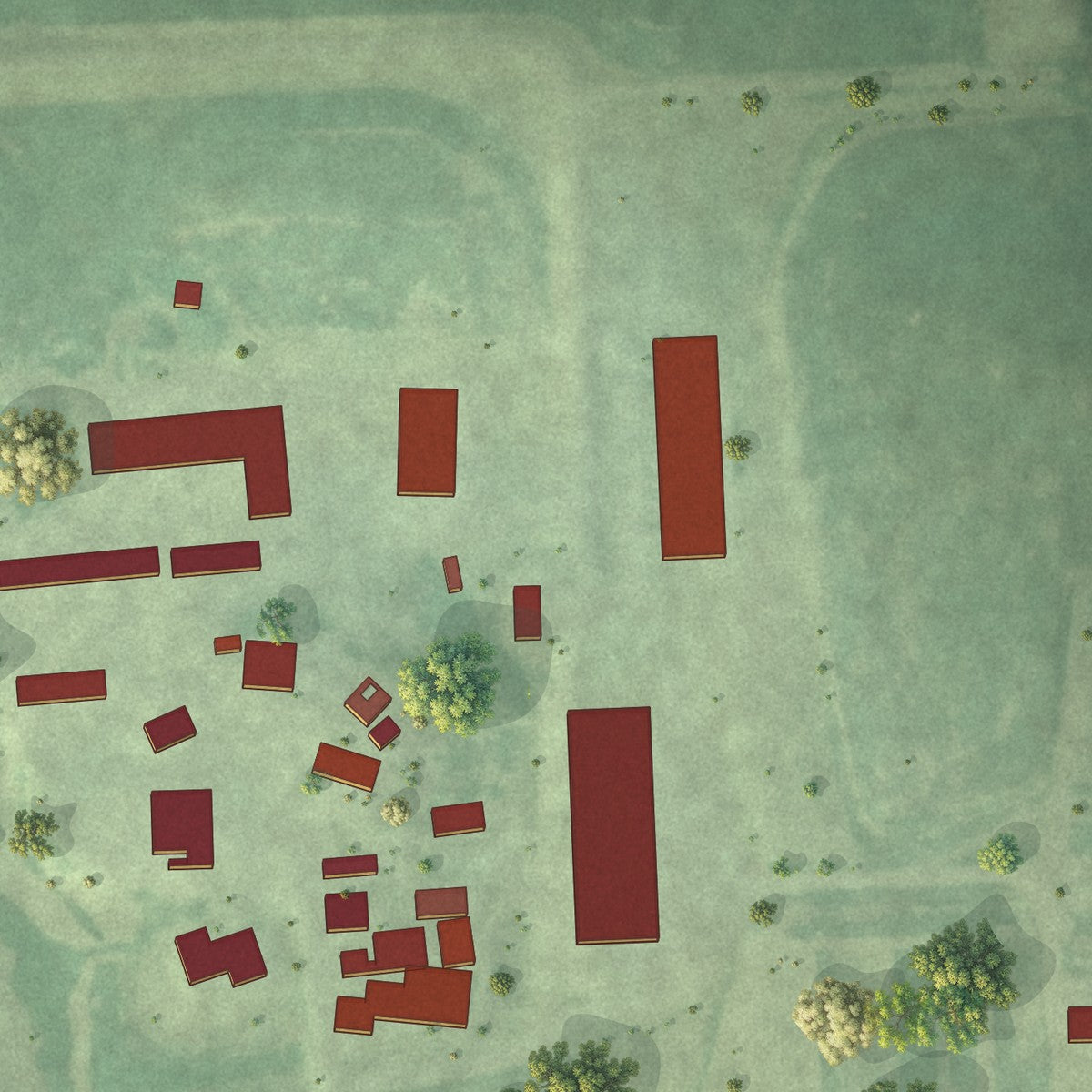 Close-up of the map of Golden View Colony, South Dakota print showing street and building detail