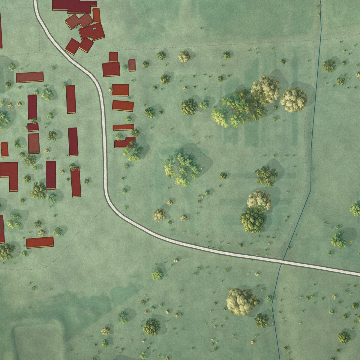 Close-up of the map of Graceville Colony, South Dakota print showing street and building detail