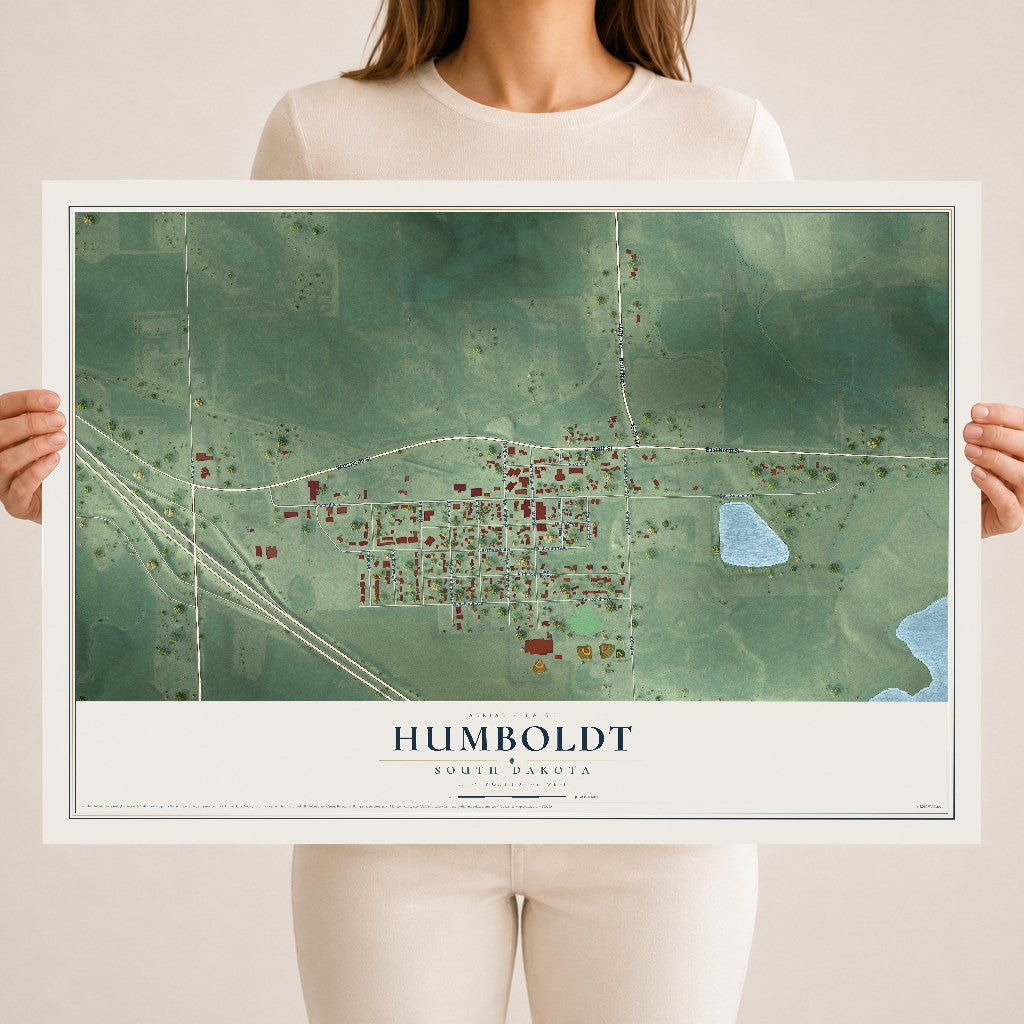 Map of Humboldt, South Dakota, 18 x 24 inch unframed archival matte print