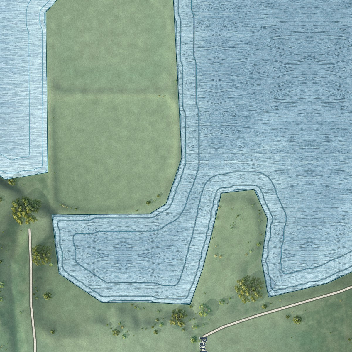 Second close-up of the map of Lake Preston, South Dakota print showing more streets and buildings