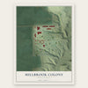 Millbrook Colony, South Dakota map print, the full design