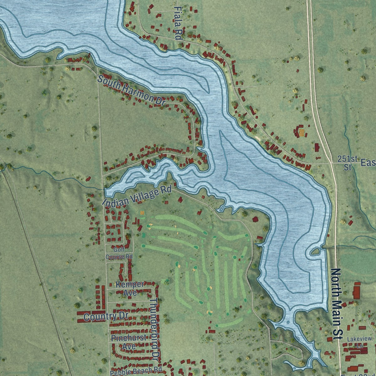 Second close-up of the map of Mitchell, South Dakota print showing more streets and buildings