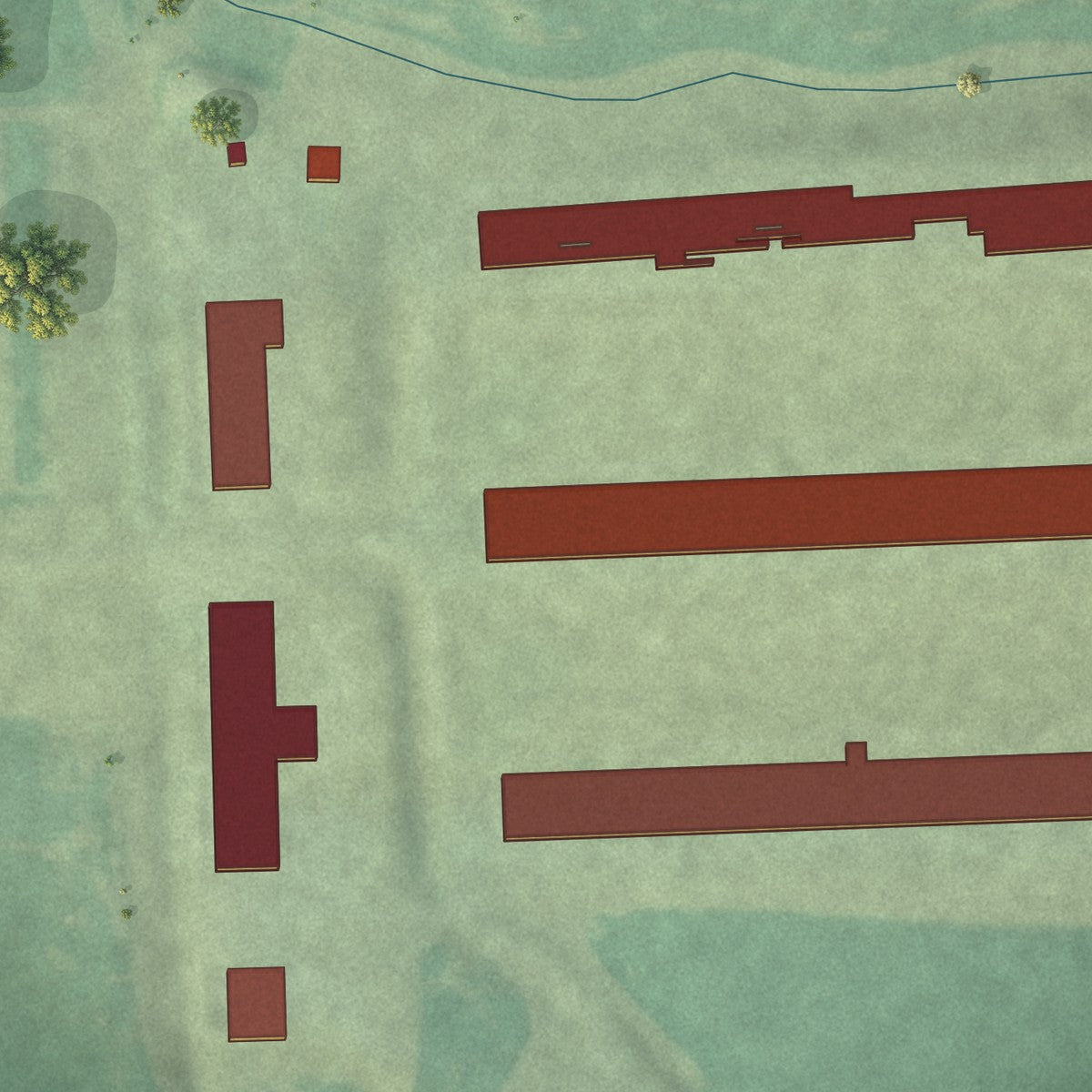 Close-up of the map of Norfeld Colony, South Dakota print showing street and building detail