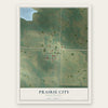 Prairie City, South Dakota map print, the full design