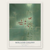 Rolland Colony, South Dakota map print, the full design