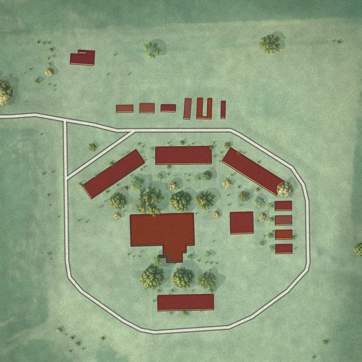 Close-up of the map of Silver Lake Colony, South Dakota print showing street and building detail