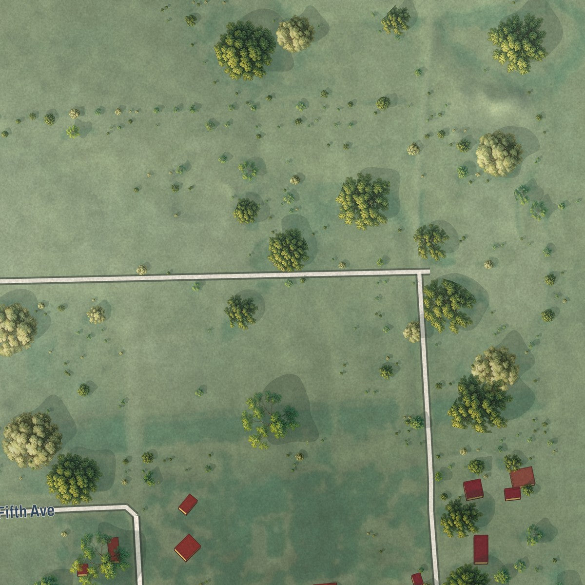 Second close-up of the map of Stickney, South Dakota print showing more streets and buildings