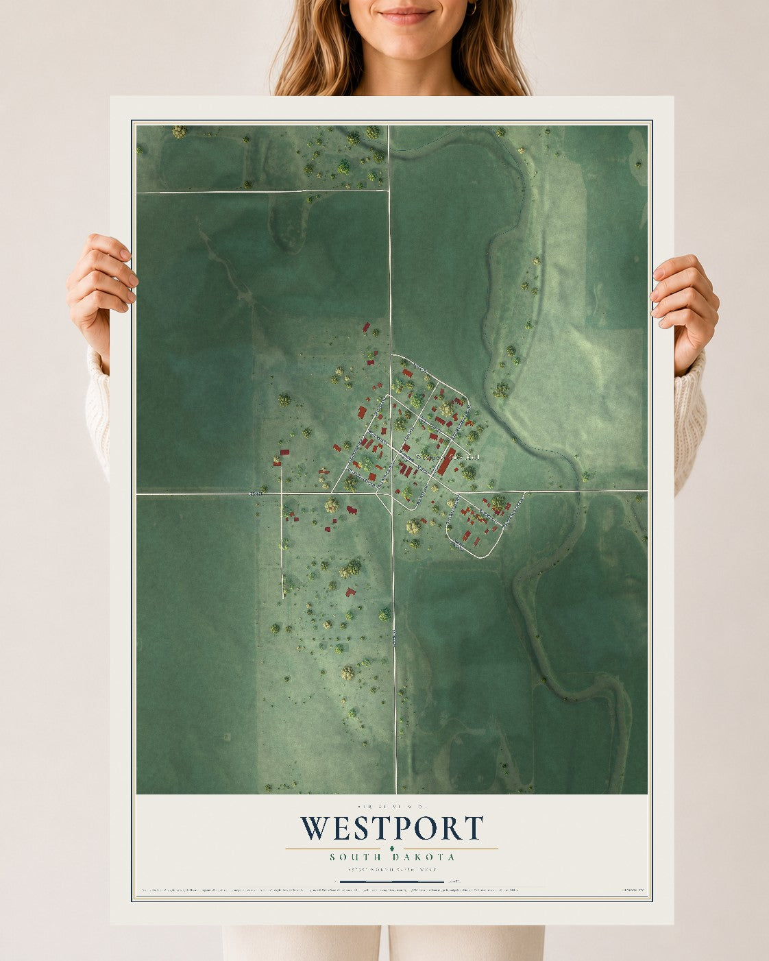 Map of Westport, South Dakota, 24 x 36 inch unframed archival matte print