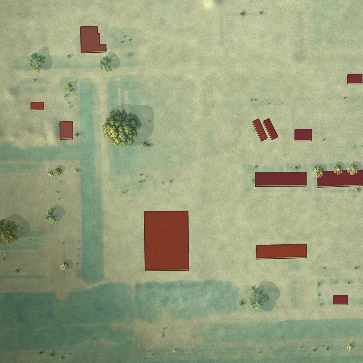 Close-up of the map of Westwood Colony, South Dakota print showing street and building detail