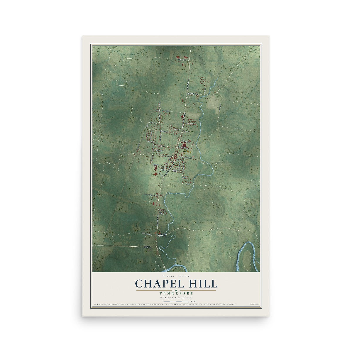 Map of Chapel Hill, Tennessee, 12 x 18 inch unframed archival matte print