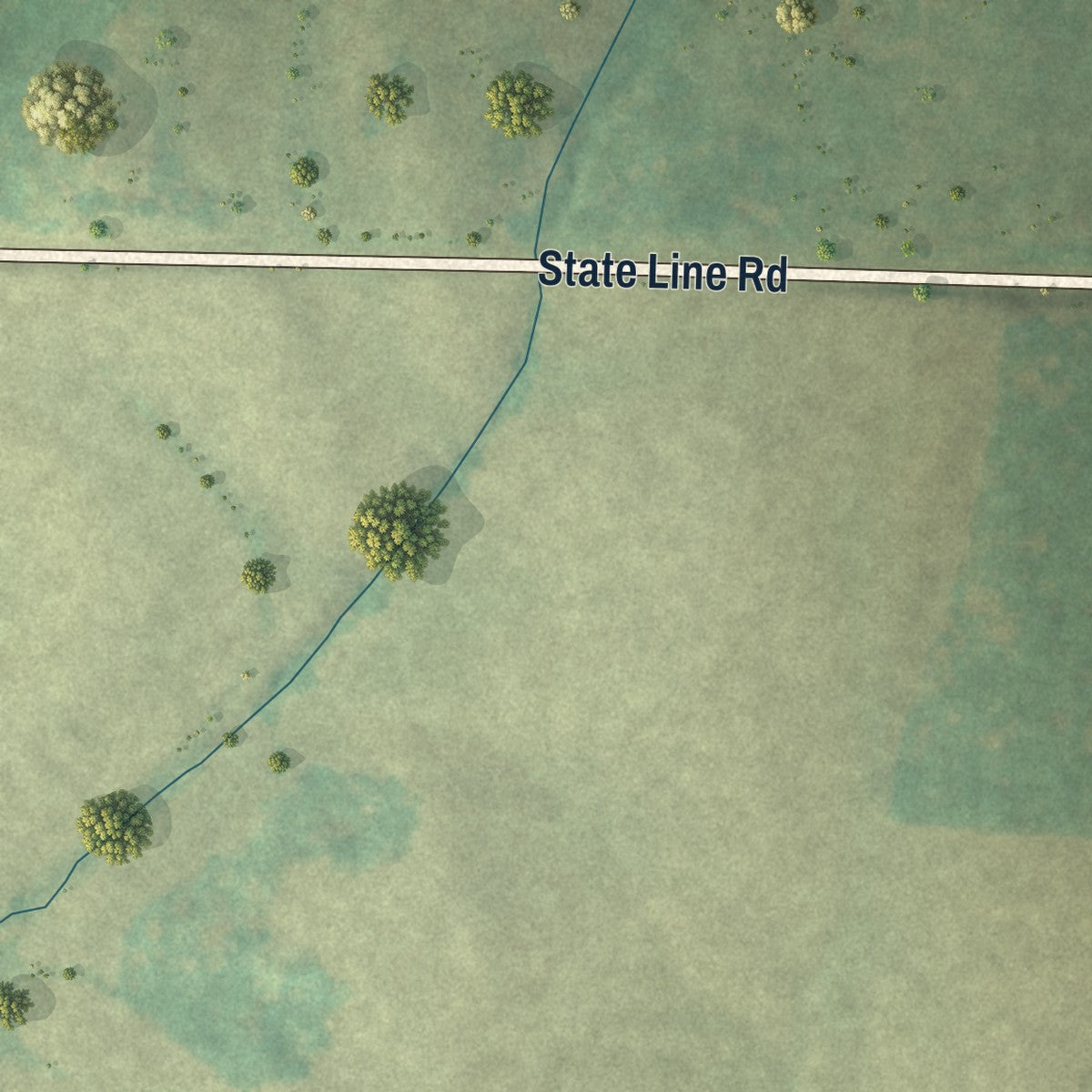 Close-up of the map of Dukedom, Tennessee print showing street and building detail