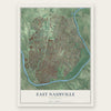 East Nashville, Tennessee map print, the full design