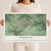 Map of Hohenwald, Tennessee, 12 x 18 inch unframed archival matte print