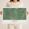 Map of Hornsby, Tennessee, 12 x 18 inch unframed archival matte print
