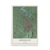 Map of Johnson City, Tennessee, 12 x 18 inch unframed archival matte print