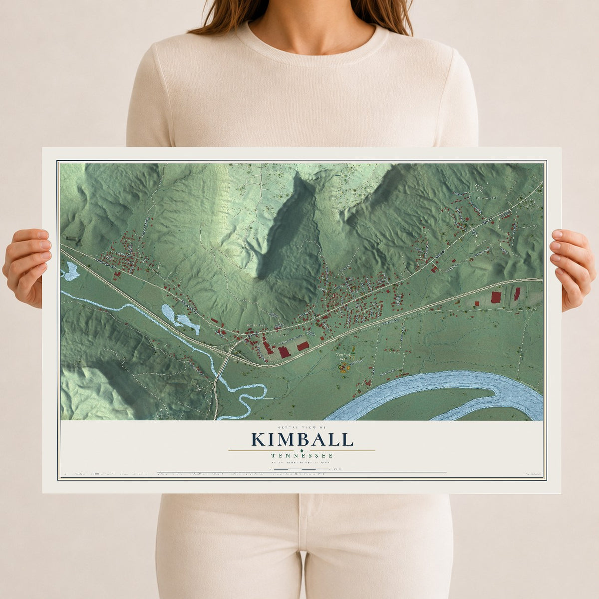 Map of Kimball, Tennessee, 12 x 18 inch unframed archival matte print