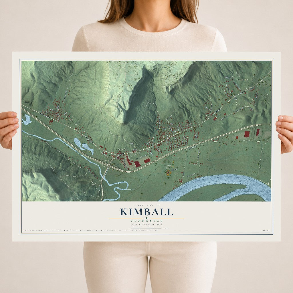Map of Kimball, Tennessee, 18 x 24 inch unframed archival matte print