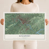 Map of Kingsport, Tennessee, 12 x 18 inch unframed archival matte print