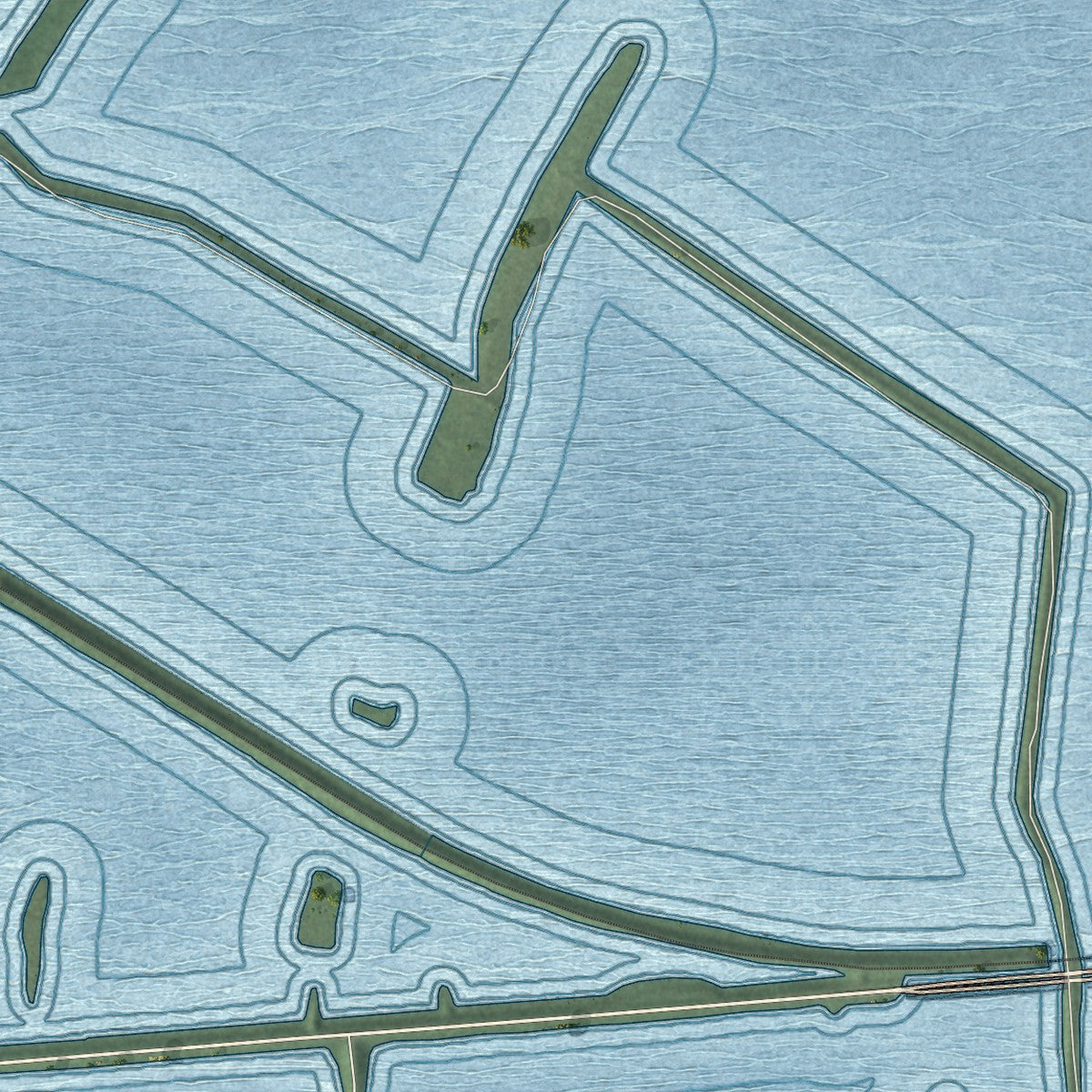 Second close-up of the map of New Johnsonville, Tennessee print showing more streets and buildings