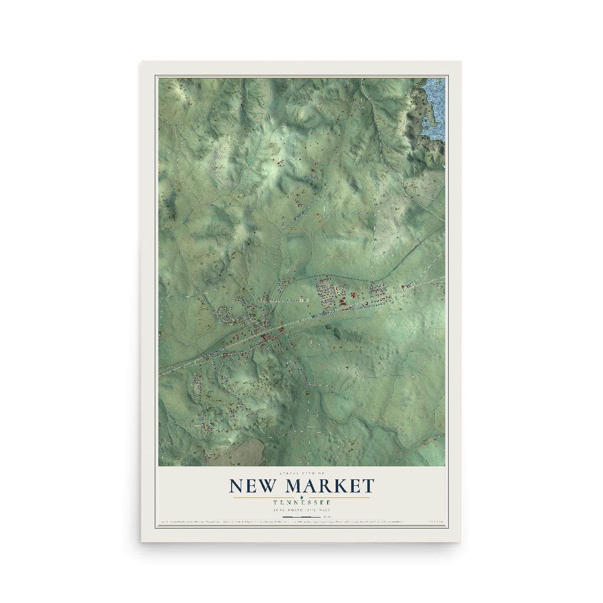 Map of New Market, Tennessee, 12 x 18 inch unframed archival matte print
