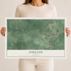 Map of Oakland, Tennessee, 12 x 18 inch unframed archival matte print