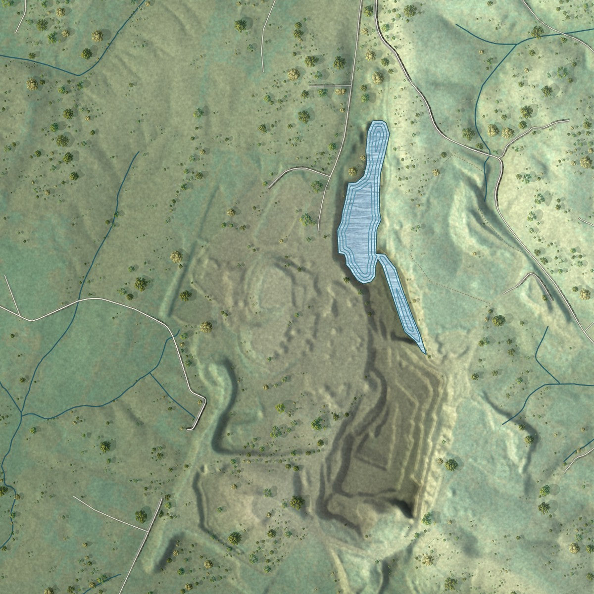 Second close-up of the map of Wildwood Lake, Tennessee print showing more streets and buildings