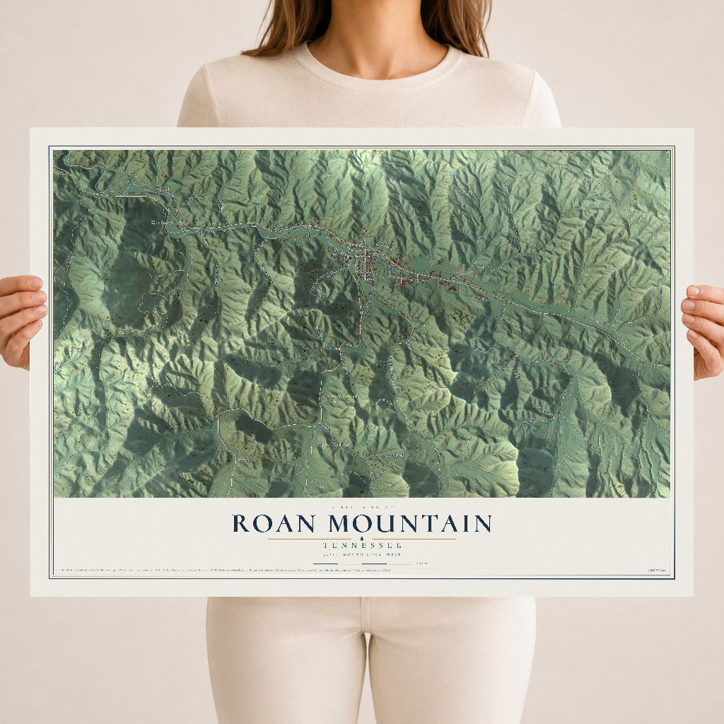 Map of Roan Mountain, Tennessee, 18 x 24 inch unframed archival matte print
