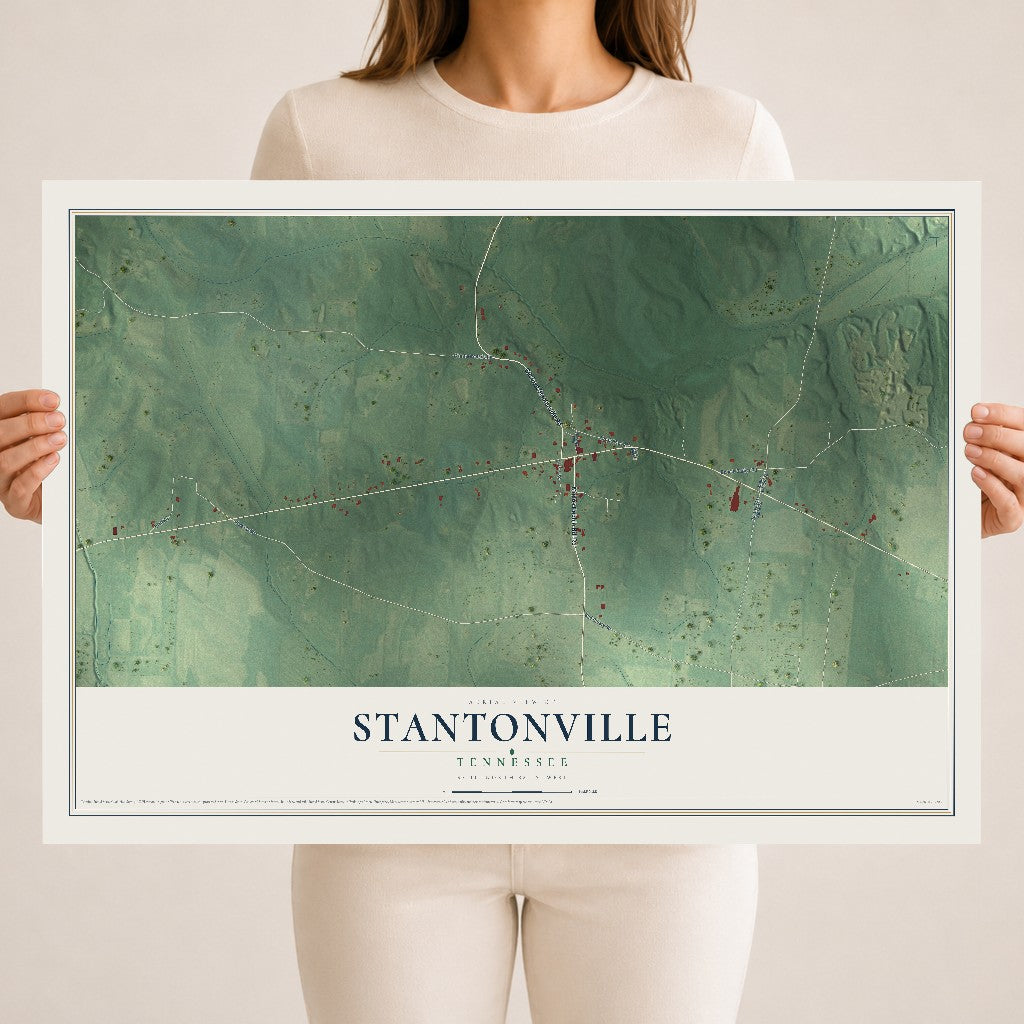 Map of Stantonville, Tennessee, 18 x 24 inch unframed archival matte print