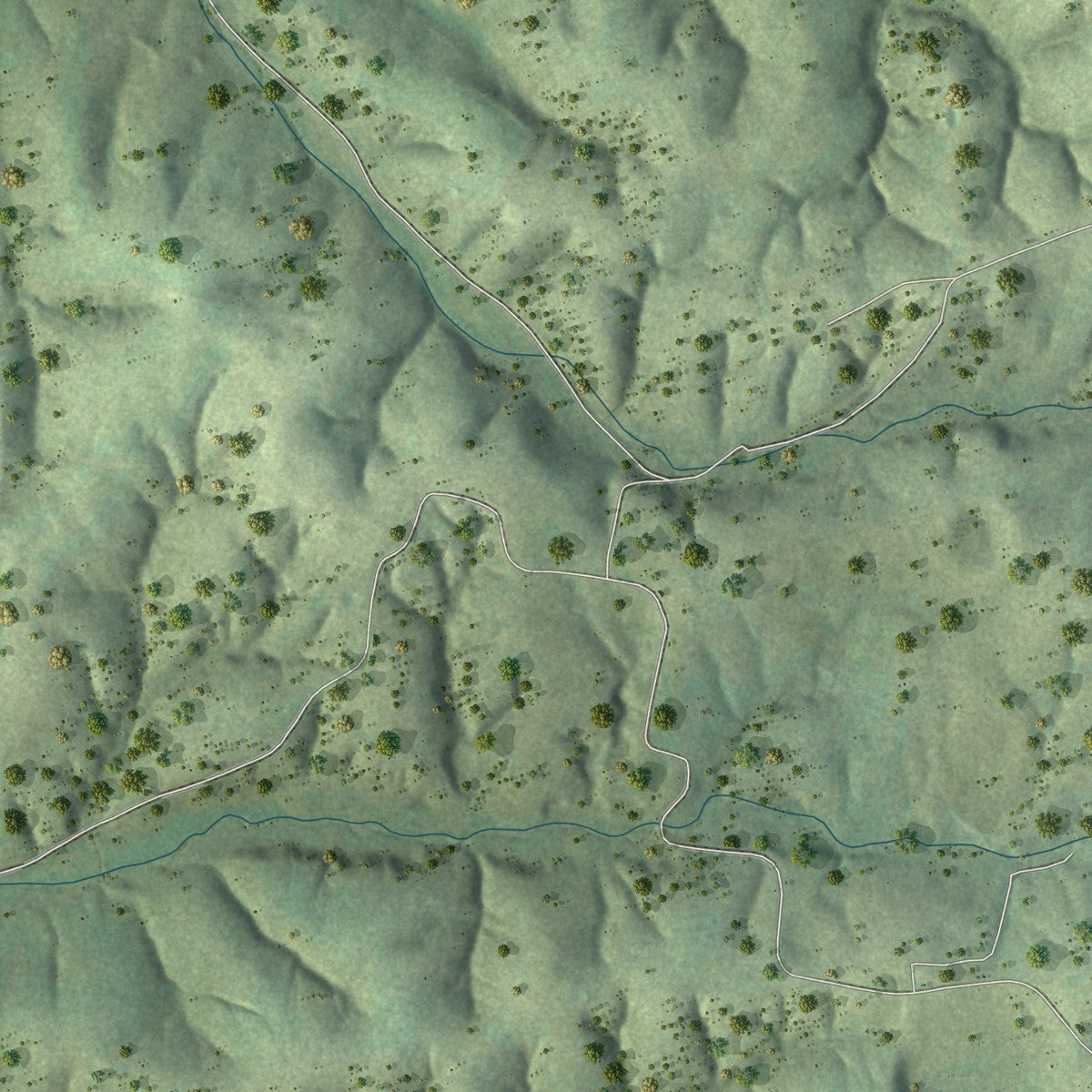 Second close-up of the map of Vanleer, Tennessee print showing more streets and buildings