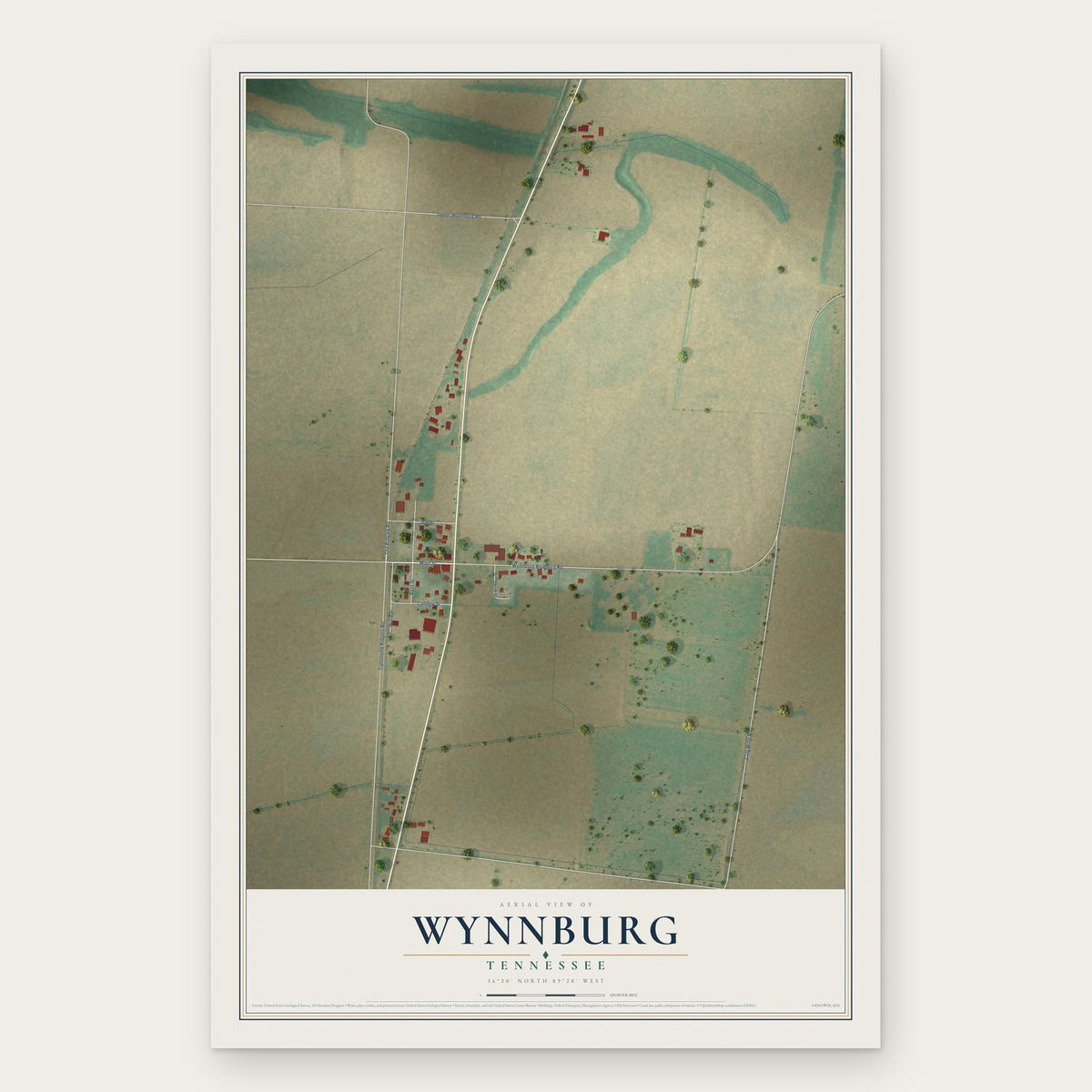 Wynnburg, Tennessee map print, the full design