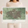 Map of Allen, Texas, 12 x 18 inch unframed archival matte print