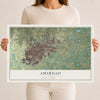 Map of Amarillo, Texas, 12 x 18 inch unframed archival matte print
