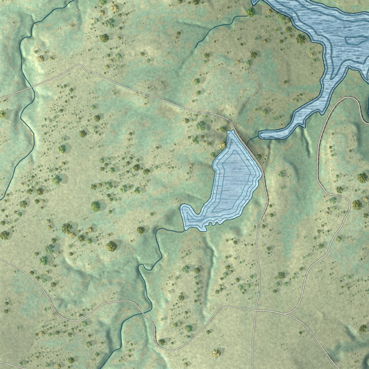 Close-up of the map of Annetta North, Texas print showing street and building detail
