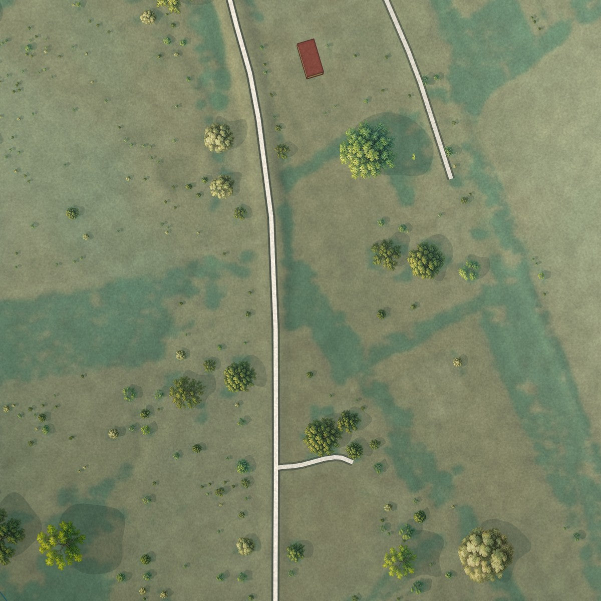Second close-up of the map of Aquilla, Texas print showing more streets and buildings