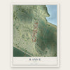 B and E, Texas map print, the full design