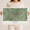 Map of Bastrop, Texas, 12 x 18 inch unframed archival matte print