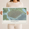 Map of Bayou Vista, Texas, 12 x 18 inch unframed archival matte print