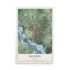 Map of Baytown, Texas, 12 x 18 inch unframed archival matte print