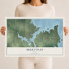 Map of Berryville, Texas, 12 x 18 inch unframed archival matte print