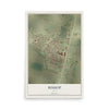 Map of Bishop, Texas, 12 x 18 inch unframed archival matte print