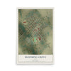 Map of Blooming Grove, Texas, 12 x 18 inch unframed archival matte print